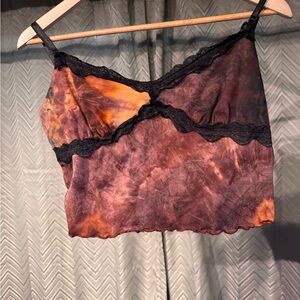 SHEIN Brown Satin Cami with Black Brand Tag